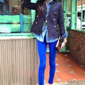 Marissa Webb blue twill seamed skinny pant